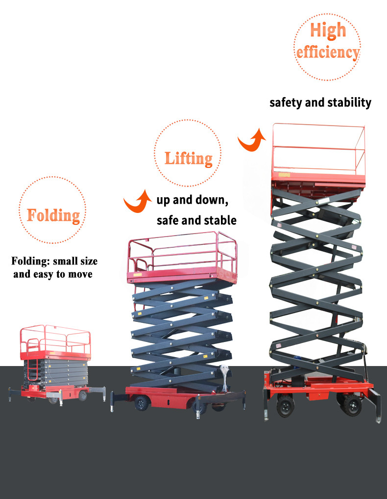4M 6M High Mobile Scissor Lift Platform Movable Scissor Lift