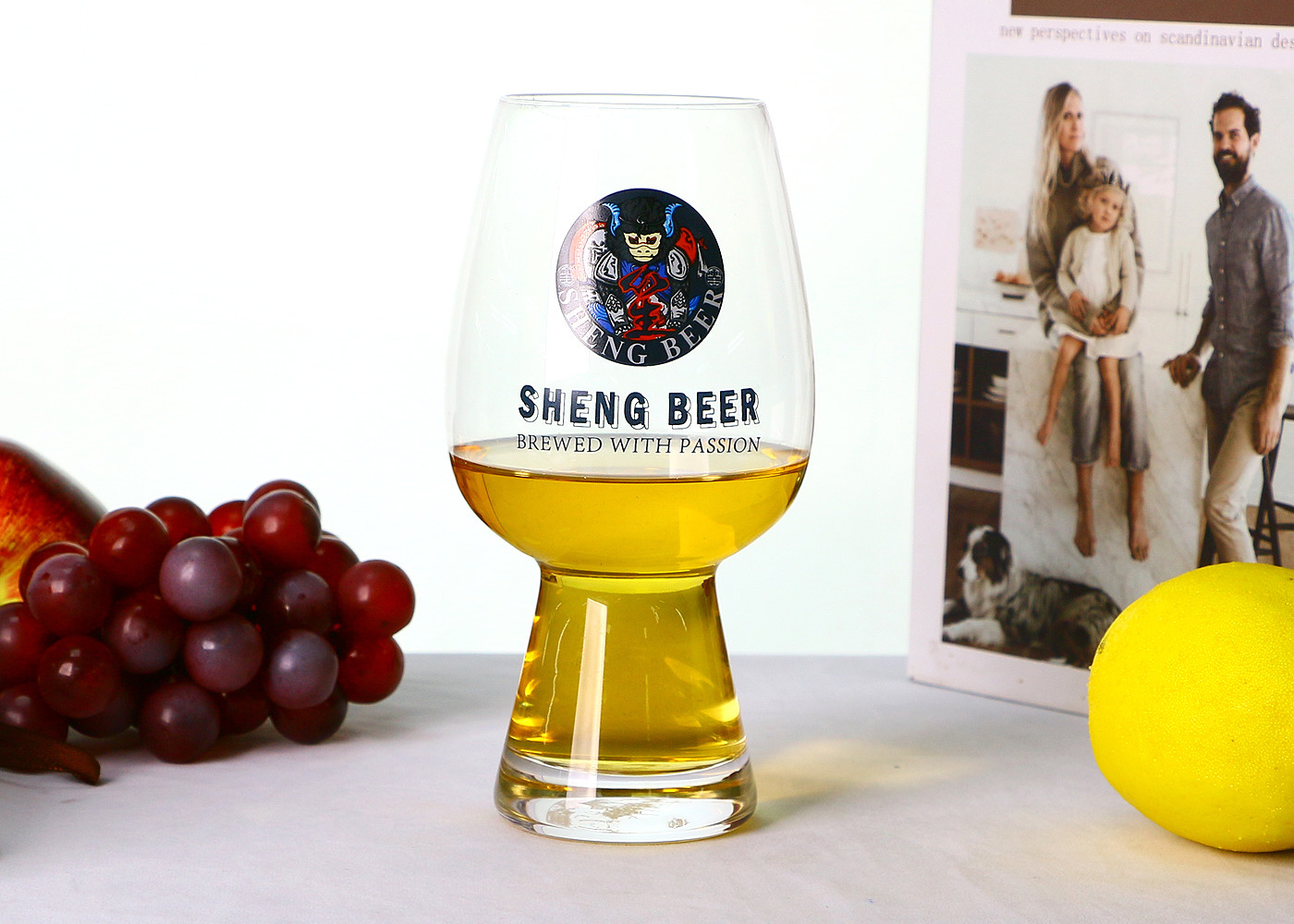Logo Printing 570ml Personalized IPA Beer Glasses Short Bottom For Bar, Crystal Beer Glasses