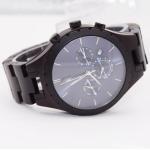 Black Sandalwood Automatic Wrist Watch Stainless Steel Chronograph Men'S Watch