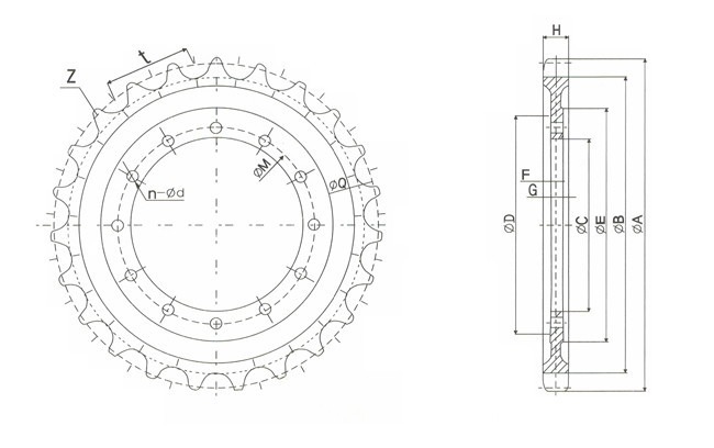 E70B E110B E330 Excavator Undercarriage Parts Drive Wheel Replacement