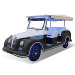 Gray Classic Car 8 Seats Electric Tourist Car Sightseeing Bus Three Rows Of