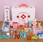 Wooden Doctor Toy Suit Girls And Boys Simulated Home Stethoscope Needle Barrel