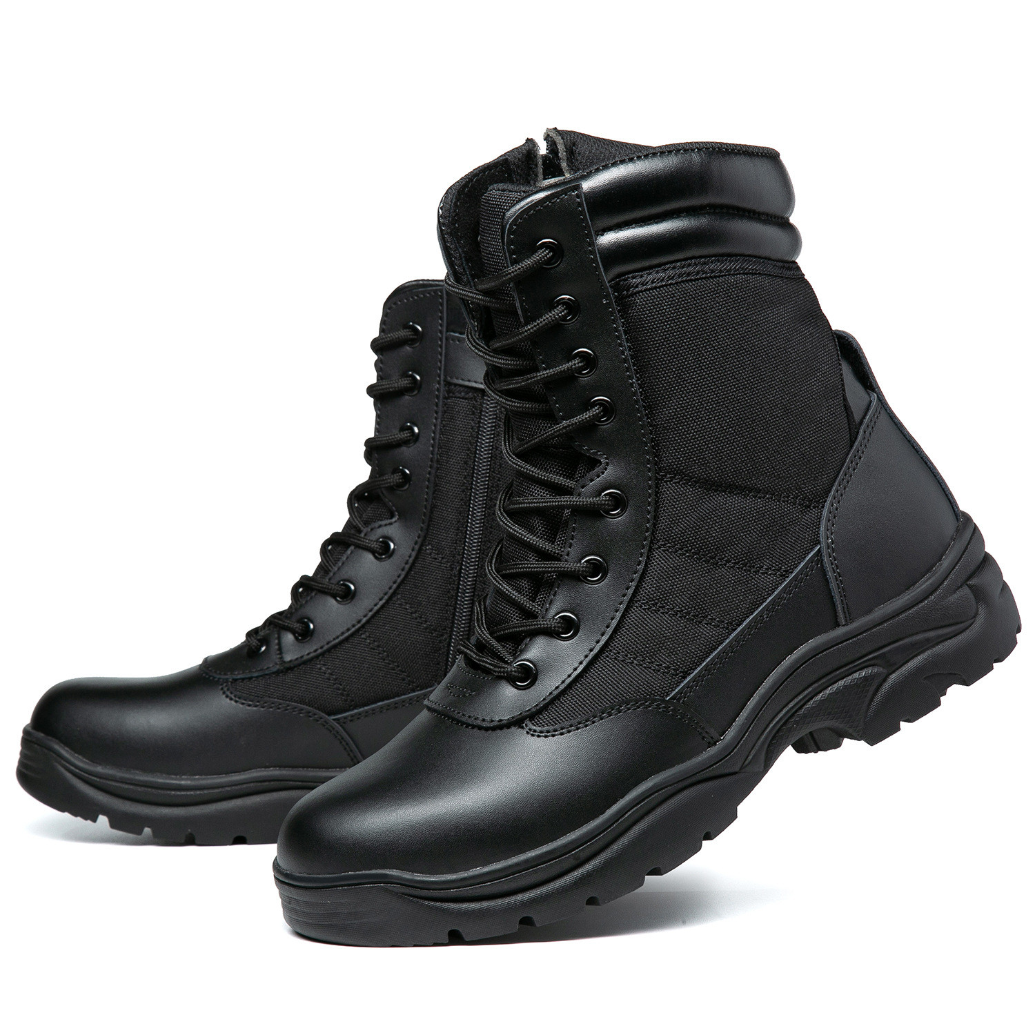 Black Tactical Safety Shoes Winter Breathable Safety Boots High Top