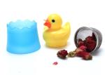Food Grade Cute Duck Tea Steeper Customize Color 43g Silicone Tea Bag