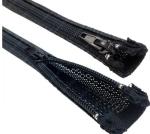 Flexible Black PET Zipper Cable Sleeve Braided Wrap For Wire Protection