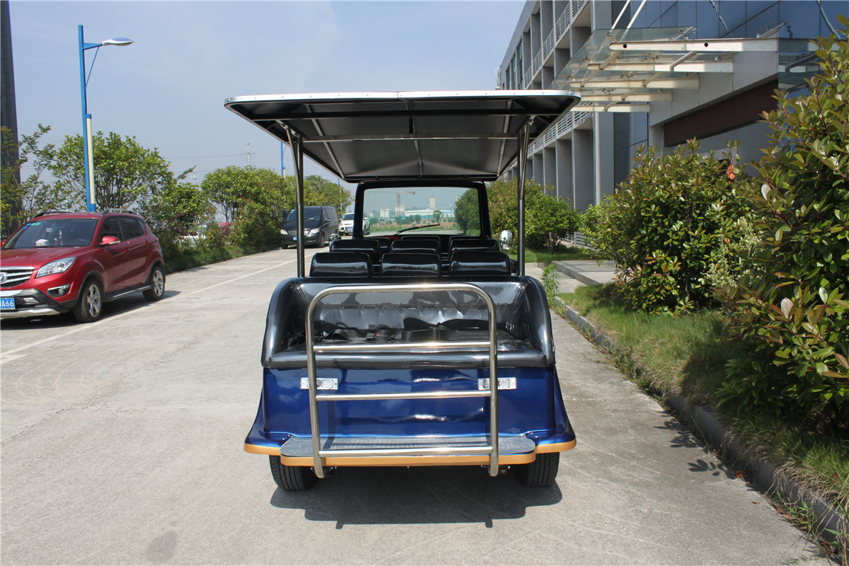 Aluminum Chassis Classic Golf Cart Shuttle Bus With Roof For Scenic Using