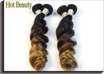 Fasion Peruvian Virgin Hair / 3 Tone Color Natural Wavy Bundles BV SGS