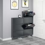 Wall Mounted Metal Shoe Cabinet Home Storage Footwear Cupboard