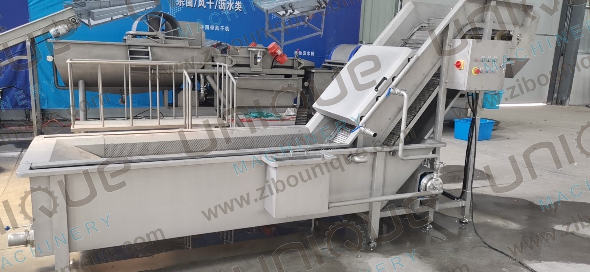 5000x1450x1400 Mm Bubble Vegetable Washing Machine For Vegetable Fruit Cleaning Line