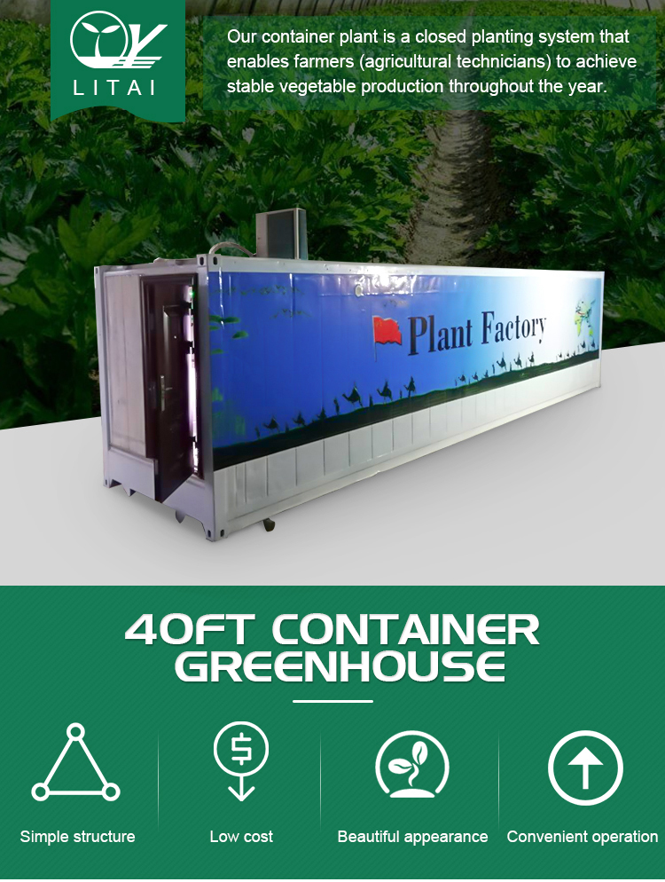 Ventilation fan 40ft Container Greenhouse for Advanced Plant Growth