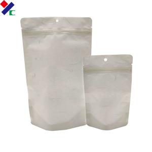 Quality 200 Microns White Kraft Paper Stand Up Pouch With Window Biodegradable wholesale