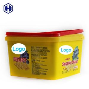 Quality Plastic Cover IML Tubs Thermal Formed Yellow Plastic Biscuit Containers wholesale