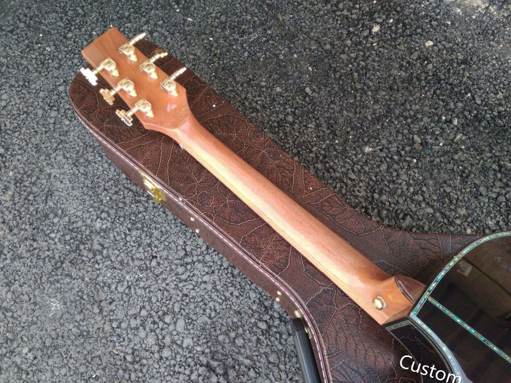 AAA all solid wood custom guitar handmade GRAND cutaway professional acoustic electric guitar