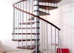 Contemporary Loft Spiral Staircase , Steel And Wood Prefabricated Spiral