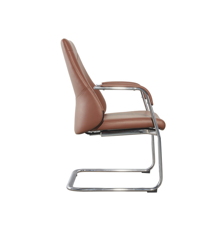 Modern Office Leather Brown Executive Office Chair Pu Aluminum BIFMA