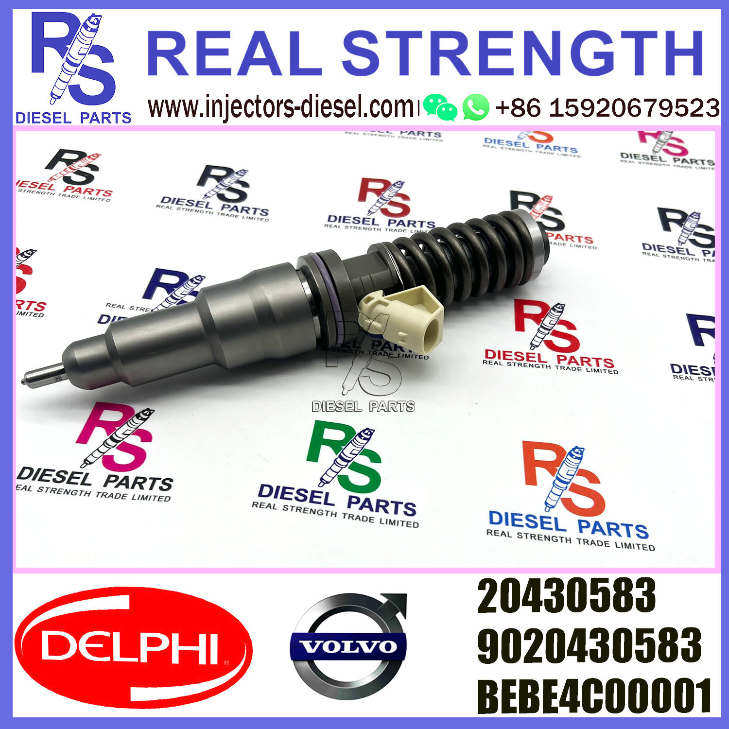 DELPHI 2pin injector 20430583 9020430583 BEBE4C00001 Diesel pump Injector V-O-L-V BEBE4C00001 E1 for V-O-L-V 9.0 LITRE TRUC