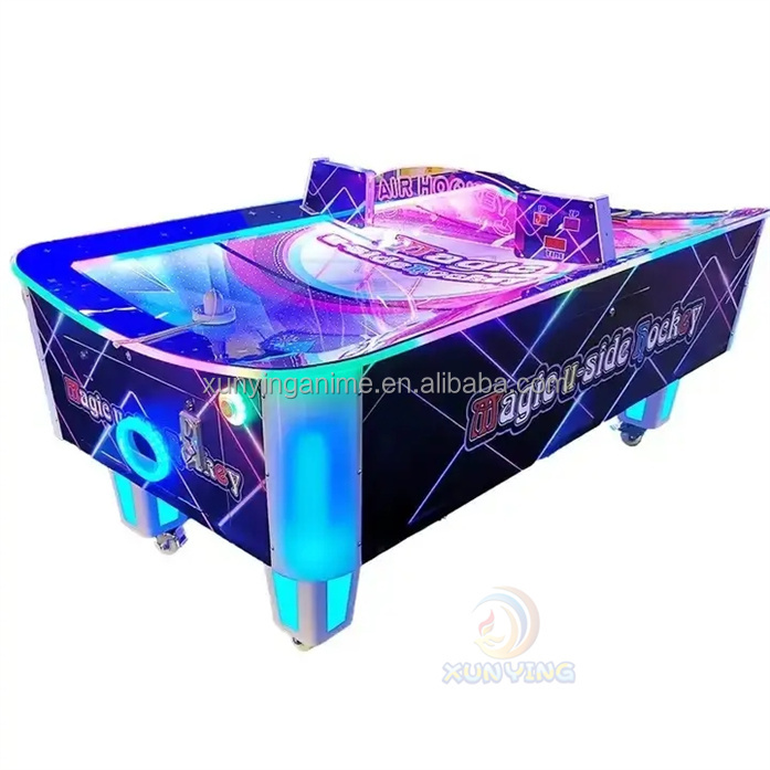 Plastic Coin Operated Curved Arcade Air Hockey Table machine Video Games Simulator