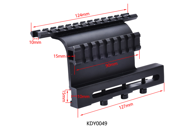 Scope and Laser Fit Y0049 Tactical Optic Side Mount with 21mm Width Scope Mount Base