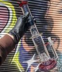 10Inches Straight Tube Glass Smoking Water Pipe With Ice Catcher