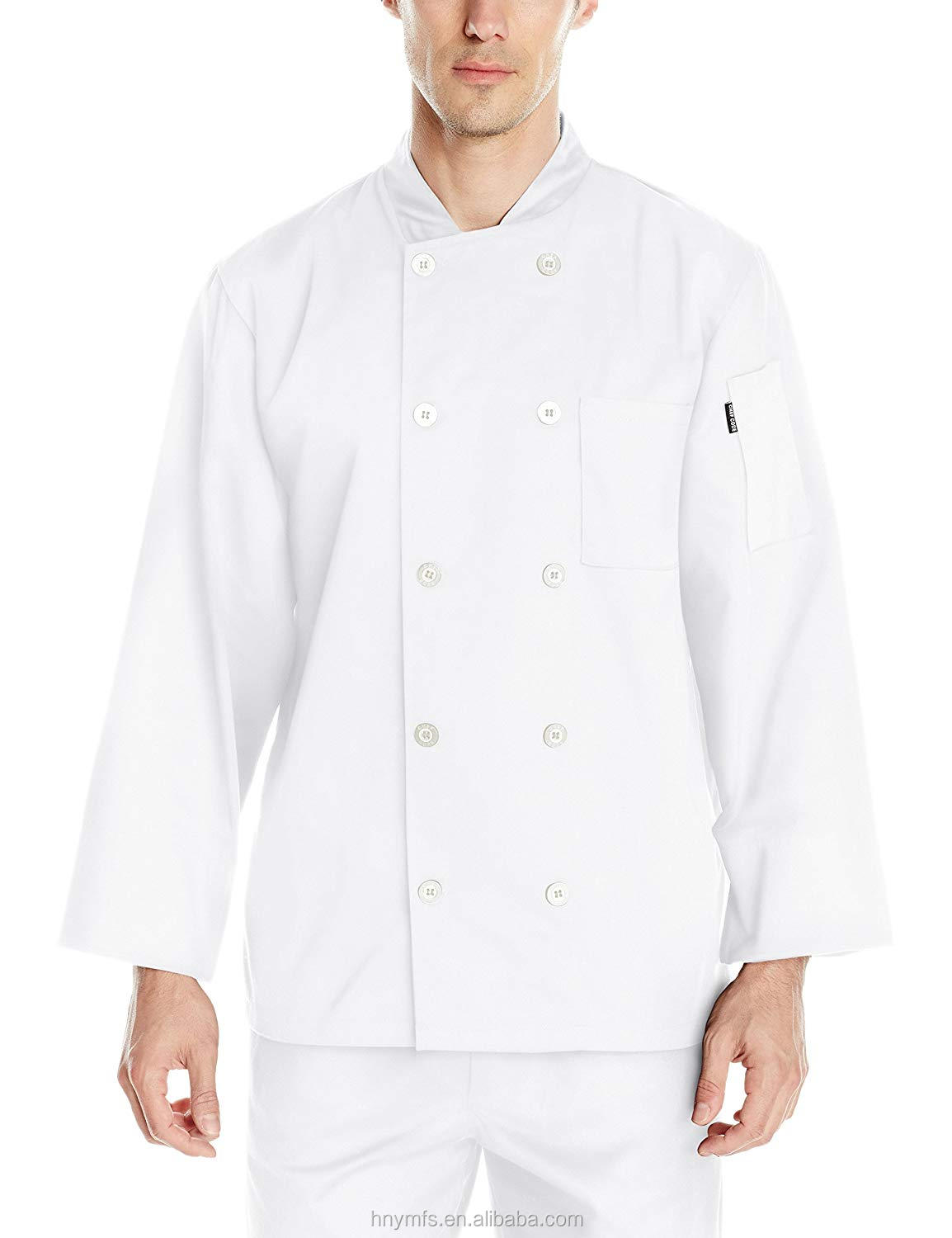 New Products waterproof oil repellent hotel uniform white long sleeves chef uniform coat