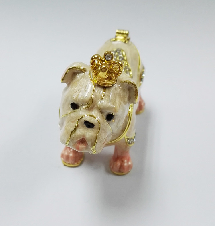 zinc alloy happy dog shaped metal jewelry box Dog metal jewelry box