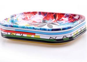 Quality Personalized Cigarette Tray , Color Painting Tinplate Weed Grass Fruit Tray wholesale