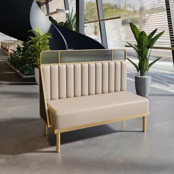 Cheap Luxury Restaurant Booth Seating Combination Leather Metal Marble Table for sale