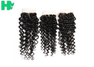 Quality 100% Density Brazillian Human Hair Lace Clsure Deep Wave SGS wholesale