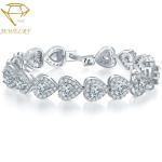 Heart Shape CCT 7.6 Inches Diamond Bracelets For Women