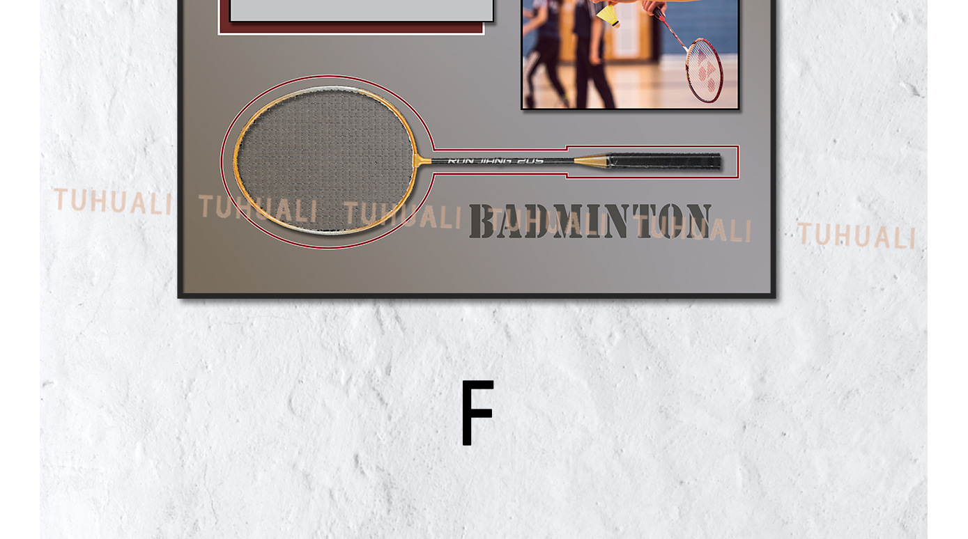 High Resolution Printing Modern Badminton Gymnasium Mural for Sports Venue Decoration