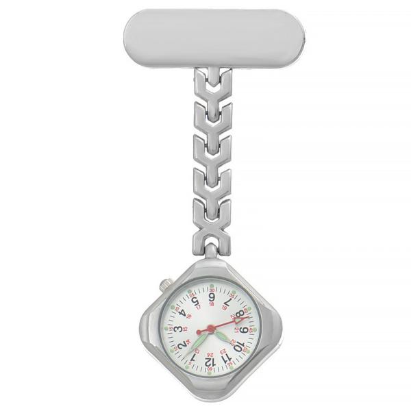Heart Nurse Quartz Watches Fob Pocket Watches Nursing Gift Lapel Silver Brooch