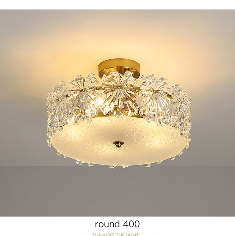 Transparent Glass Led Chandelier For Living Room Foyer Hall Luxury Ceiling Lamp Decor Kitchen leaf chandelier(WH-CY-250)