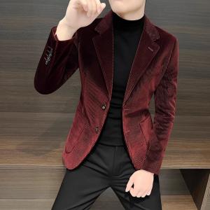Quality Customized Logo Printing Chenille Men's Winter Double-Breasted Suit Jacket Business wholesale