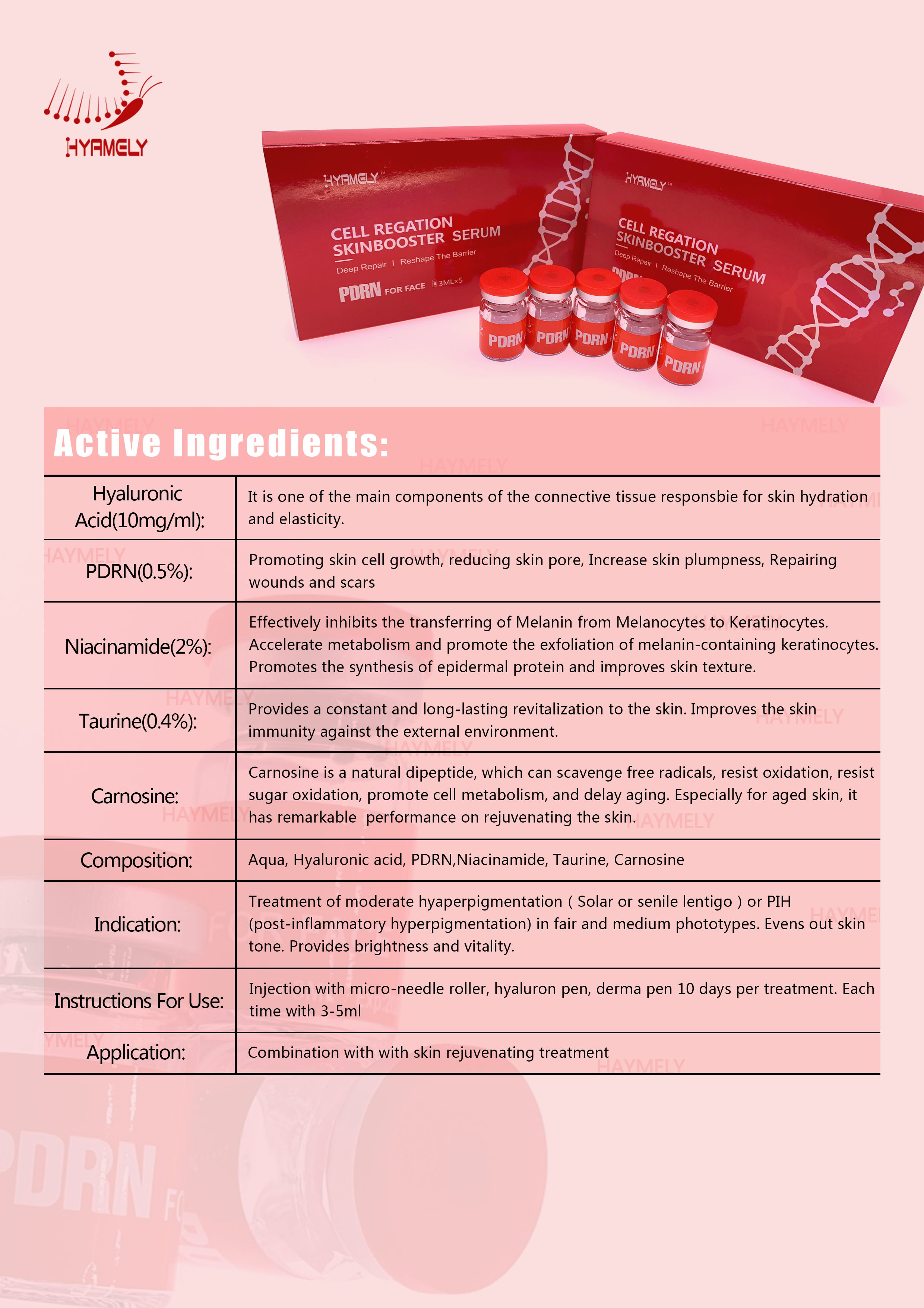 PDRN Serum For Facial Skin Regeneration Hyamely Injection Mesotherapy