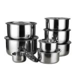 Hot sale 5pcs stainless steel 410 stock pot cooking pot set with lid