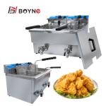 220V Commercial Kitchen Cooking Equipment Deep Fryer Double Tank