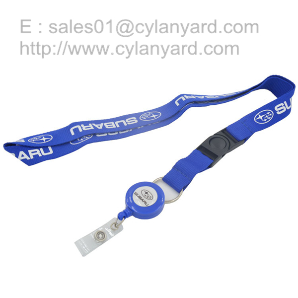 Retractable pull badge reel lanyards