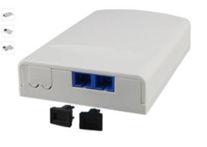 Quality Gray Plastic Fiber Optic Distribution Box 2 * SC FTTH Flame Retardant For Indoor wholesale