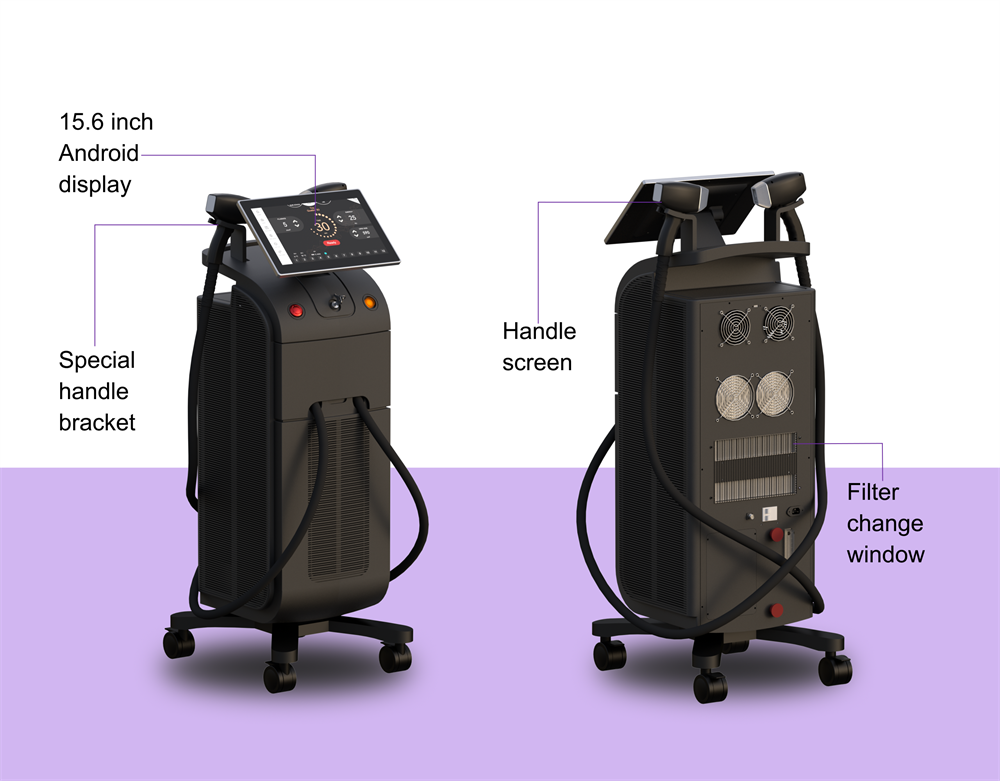 Professional 1800W Laser Diode 808nm Hair Removal Machine with Exchangeable Spot Size