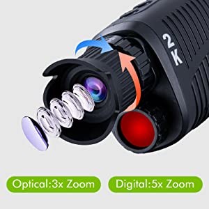 Hunting Digital Binocular Night Vision Goggle Infrared Optical 4X Night Vision Monocular Camera