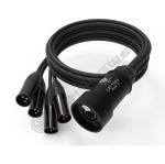 4-Channel 3-Pin XLR Adapter Cable with RJ45 Female Converter Xlr 3 Male Pins to