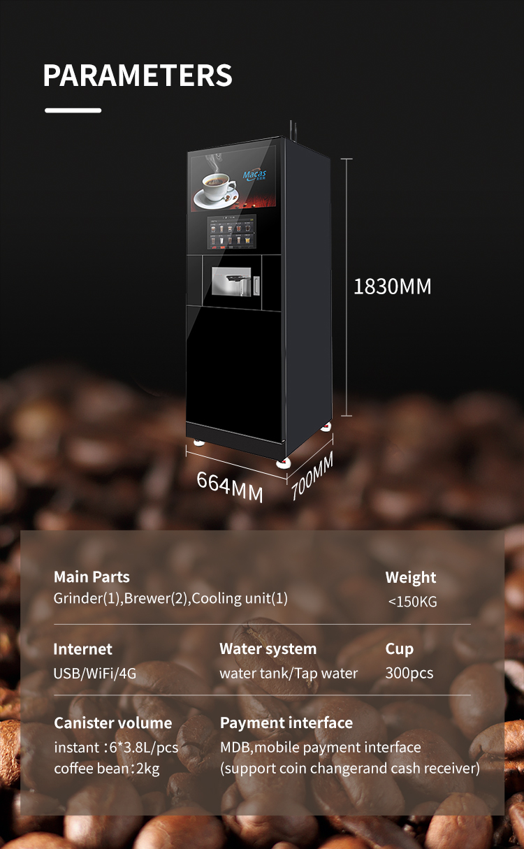 EVOACAS Cappuccino Vending Machine Business Remote Control WIFI 4G