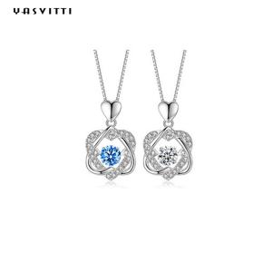 Quality 1.2x2cm 2.2g Sterling Silver Jewelry Necklaces S925 Heart Six Pointed Star Necklace wholesale