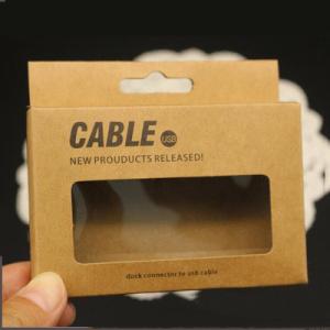 Quality Brown Kraft Paper Packaging Box with Window / Usb Cable Box Recycled Materials wholesale