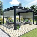 Garden Aluminum Patio Pergola 10x10 European Style Louvered Pavilion