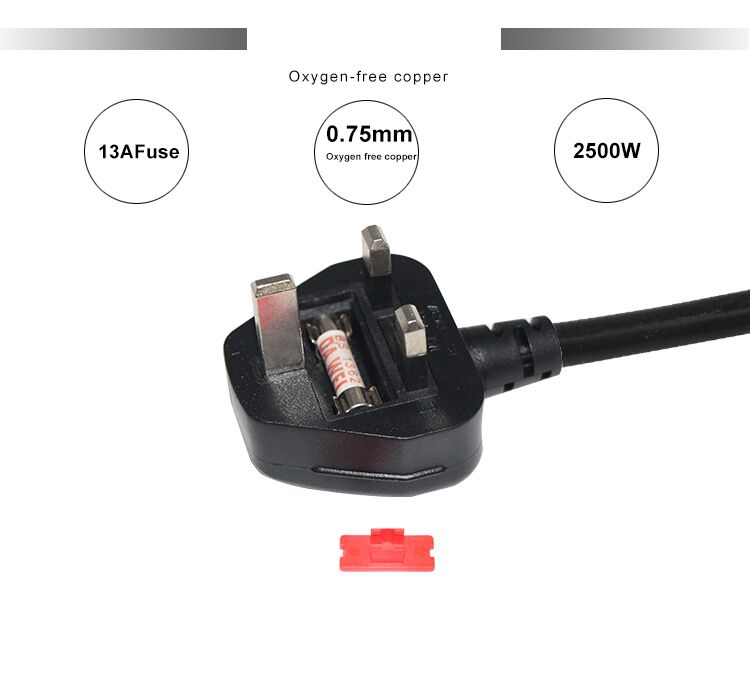 Pure Copper Conductor 90 Degrees White Figure 8 IEC IEC320 Connector UK BS Standard C7 AC Power Cord for Consumer Electronics