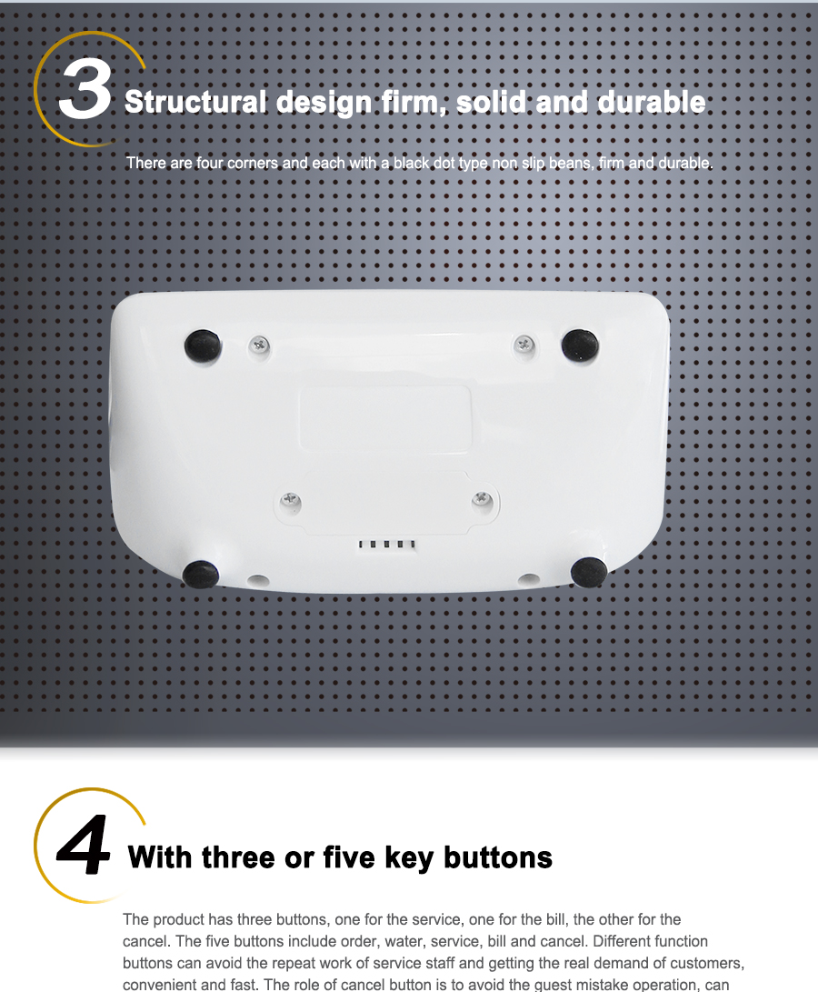 wireless advertising buttons for guests call waiters service/bill/cancel other label customized
