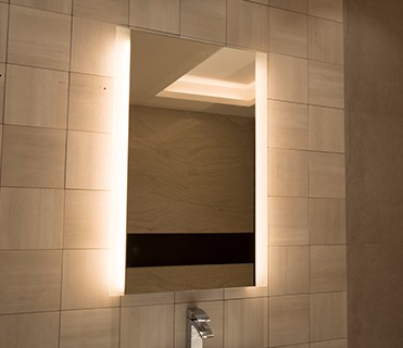 Bathroom Decorative LED Wall Mirror Glass Rectangle 5mm Copper Free Mirror for Hotel