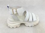Breathable Microfiber Summer Sandals PU White Sandals For Women