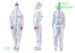 Anti Static Medical Protective Clothing Disposable Chemotherapy Gowns White Blue